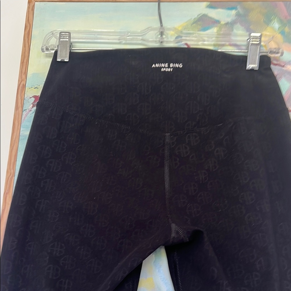 Anine Bing Black print Leggings small - Picture 6 of 7